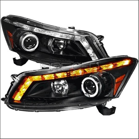Overtime Projector Headlight for 08 to Up Honda Accord Black - 14 x 19 x 31 in. OV3190210